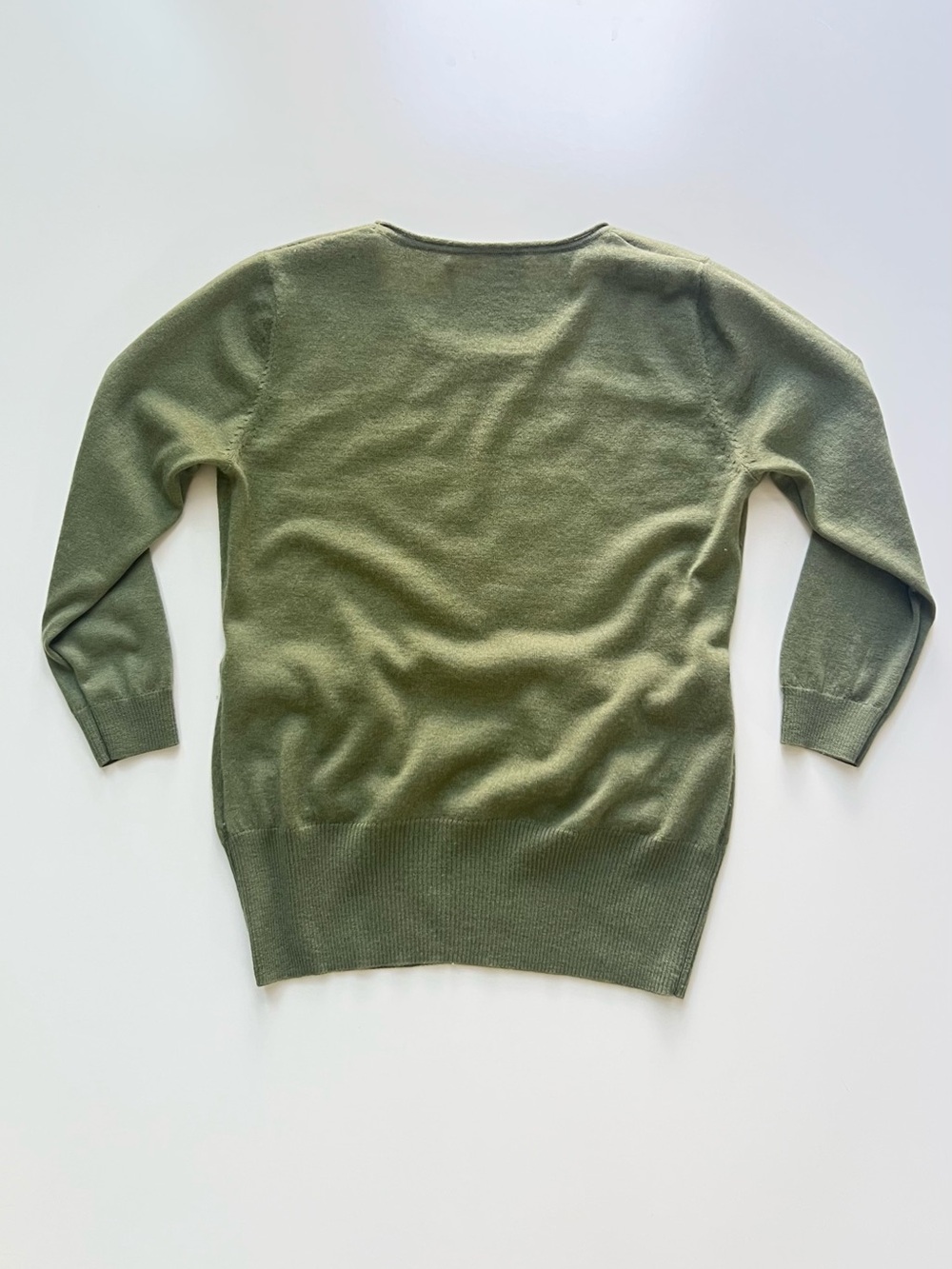 GermAn 100% Cashmere Olive Green Pocket Sweater XS - Picture 2 of 11